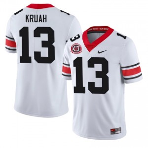 White #13 AJ Kruah Men Embroidery 1980 National Champions 40th Anniversary Jersey | UGA Bulldogs Pro-Grade High School Football Edition 73616729