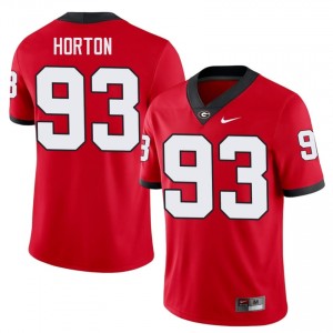 Red #93 Carter Horton Men Stitched Jersey | UGA Bulldogs Premium College Football Edition 86974121