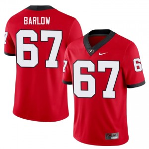 Red #67 Clinton Barlow Men Stitched Jersey | UGA Bulldogs Moisture Wicking College Football Edition 29357294