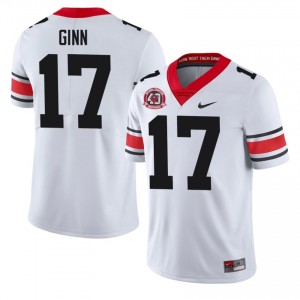 White #17 Colter Ginn Men Embroidery 1980 National Champions 40th Anniversary Jersey | Georgia Limited High School Football Edition 83067505