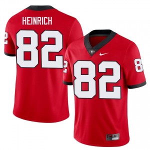 Red #82 Colton Heinrich Men Sewn Jersey | Georgia Moisture Wicking College Football Edition 27837563