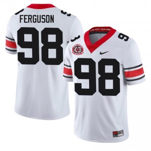 White #98 Connor Ferguson Men Stitched 1980 National Champions 40th Anniversary Jersey | UGA Player High School Football Edition 22348216