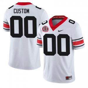White #00 Custom Men Embroidery 1980 National Champions 40th Anniversary Jersey | Georgia Bulldogs Gameday High School Football Edition 41061757