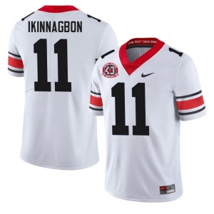 White #11 Darren Ikinnagbon Men Stitched 1980 National Champions 40th Anniversary Jersey | Georgia Bulldogs Gameday High School Football Edition 51206285