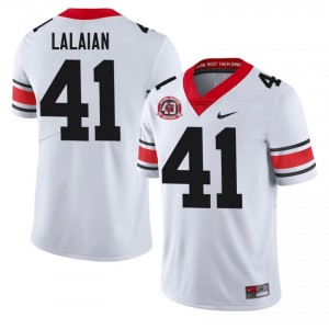 White #41 David Lalaian Men Stitched 1980 National Champions 40th Anniversary Jersey | Georgia Bulldogs Classic High School Football Edition 73240609