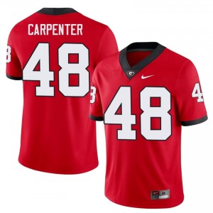 Red #48 Duncan Carpenter Men Sewn Jersey | Georgia Bulldogs Fresh College Football Edition 85283665