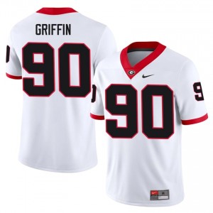 Elijah Griffin #90 White Men Stitched Jersey | Exclusive Georgia NCAA Football Gear 39253811