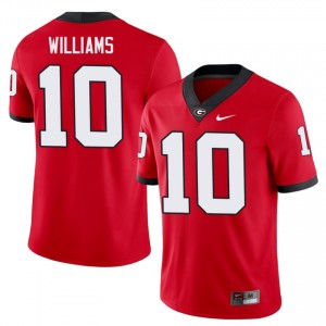 Red #10 Elyiss Williams Men Embroidery Jersey | Georgia Bulldogs Essential College Football Edition 63066279