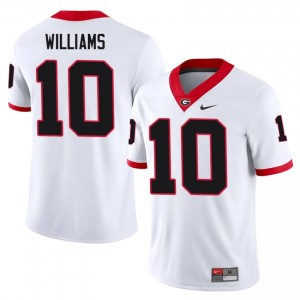 Elyiss Williams #10 White Men Stitched Jersey | UGA Bulldogs NCAA Football Gear 36838102