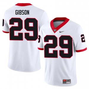Isaiah Gibson #29 White Men Embroidery Jersey | Pro-Grade Georgia NCAA Football Gear 27446458