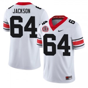 White #64 Jahzare Jackson Men Sewn 1980 National Champions 40th Anniversary Jersey | Georgia Exclusive High School Football Edition 56414152