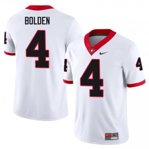 KJ Bolden #4 White Men Embroidery Jersey | Moisture Wicking Georgia Bulldogs NCAA Football Gear 46070989
