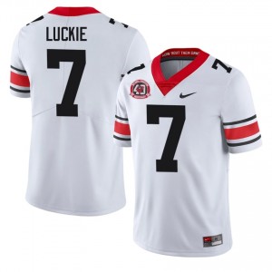 White #7 Lawson Luckie Men Embroidery 1980 National Champions 40th Anniversary Jersey | UGA Bulldogs Limited High School Football Edition 65273788