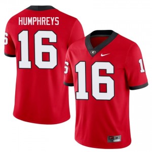 Red #16 London Humphreys Men Embroidery Jersey | Dawgs Fresh College Football Edition 77238004