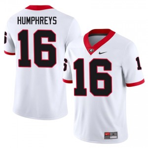 London Humphreys #16 White Men Stitched Jersey | Officially Licensed Georgia Bulldogs NCAA Football Gear 20506046