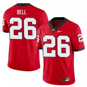 Red #26 Micah Bell Men Embroidery Jersey | Georgia Bulldogs Licensed College Football Edition 66084334