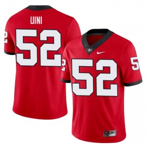 Red #52 Michael Uini Men Stitched Jersey | UGA Bulldogs Genuine College Football Edition 77220703