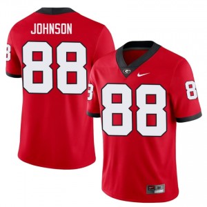 Red #88 Nasir Johnson Men Embroidery Jersey | Georgia Bulldogs Essential College Football Edition 27451230