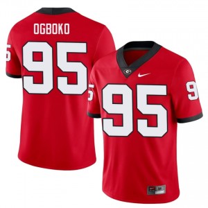 Red #95 Nnamdi Ogboko Men Embroidery Jersey | UGA Bulldogs Licensed College Football Edition 44229692
