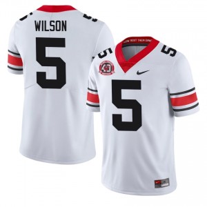White #5 Raylen Wilson Men Stitched 1980 National Champions 40th Anniversary Jersey | Georgia Bulldogs Licensed High School Football Edition 84111821