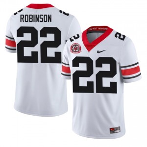 White #22 Todd Robinson Men Embroidery 1980 National Champions 40th Anniversary Jersey | Georgia Bulldogs Premium High School Football Edition 30984193
