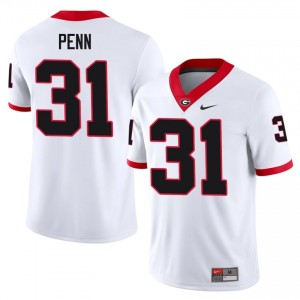 Wade Penn #31 White Men Stitch Jersey | Essential UGA Bulldogs NCAA Football Gear 66086792