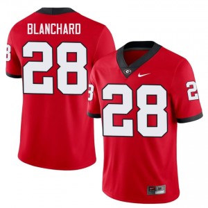 Red #28 Walter Blanchard Men Sewn Jersey | UGA Authentic College Football Edition 55784392
