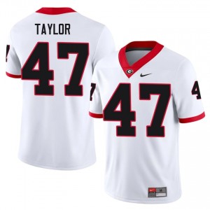 Will Taylor #47 White Men Embroidery Jersey | Authentic UGA Bulldogs NCAA Football Gear 53008371