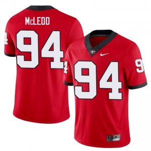 Red #94 Xzavier McLeod Men Stitched Jersey | Georgia Bulldogs Limited College Football Edition 30917737