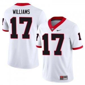 Amaris Williams #17 White Men Stitched Jersey | Authentic Georgia Bulldogs NCAA Football Gear 20489280