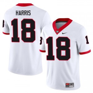 Caden Harris #18 White Men Stitched Jersey | Iconic Georgia Bulldogs NCAA Football Gear 24213275