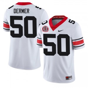White #50 Colton Dermer Men Embroidery 1980 National Champions 40th Anniversary Jersey | Georgia Bulldogs Genuine High School Football Edition 60502585