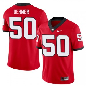 Red #50 Colton Dermer Men Embroidery Jersey | UGA Fresh College Football Edition 75336255