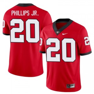 Red #20 Dwight Phillips Jr. Men Embroidery Jersey | UGA Bulldogs Pro Cut College Football Edition 46514551