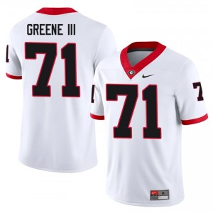 Earnest Greene III #71 White Men Stitched Jersey | Pro Cut Georgia Bulldogs NCAA Football Gear 83083568