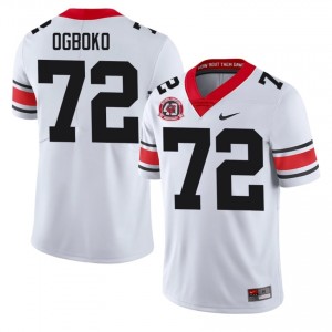 White #72 Ekene Ogboko Men Embroidery 1980 National Champions 40th Anniversary Jersey | Dawgs Pro Cut High School Football Edition 93489261
