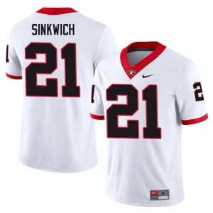Frank Sinkwich #21 White Men Embroidery Jersey | Essential UGA Bulldogs NCAA Football Gear 50302432