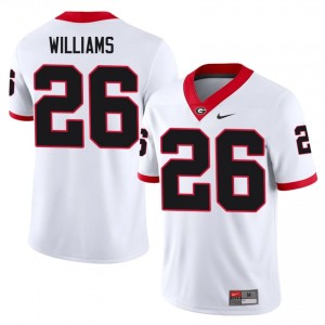 Gentry Williams #26 White Men Embroidery Jersey | Elite UGA Bulldogs NCAA Football Gear 95460130