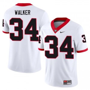 Herschel Walker #34 White Men Stitch Jersey | Licensed Dawgs NCAA Football Gear 72438278