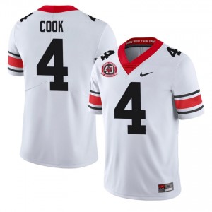 White #4 James Cook Men Embroidery 1980 National Champions 40th Anniversary Jersey | Dawgs Licensed High School Football Edition 88742383