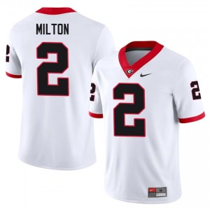 Kendall Milton #2 White Men Stitched Jersey | Fresh UGA Bulldogs NCAA Football Gear 45856165