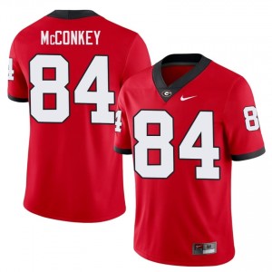 Red #84 Ladd McConkey Men Embroidery Jersey | Georgia Bulldogs Moisture Wicking College Football Edition 92481433