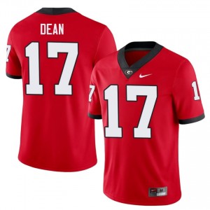 Red #17 Nakobe Dean Men Embroidery Jersey | UGA Bulldogs Officially Licensed College Football Edition 90005308