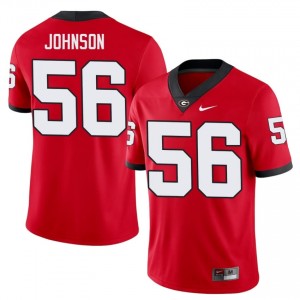 Red #56 Nasir Johnson Men Embroidery Jersey | Georgia Durable College Football Edition 87516774