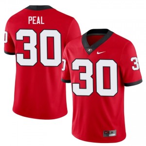 Red #30 Nick Peal Men Embroidery Jersey | UGA Bulldogs Elite College Football Edition 16316021