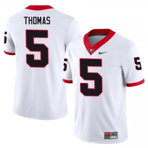 Noah Thomas #5 White Men Stitched Jersey | Authentic UGA Bulldogs NCAA Football Gear 80934276