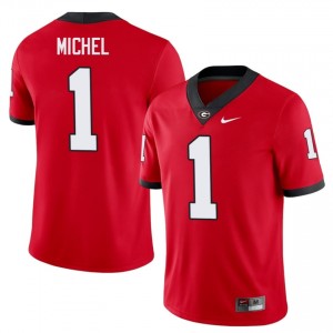 Red #1 Sony Michel Men Stitched Jersey | UGA Bulldogs Exclusive College Football Edition 57105092
