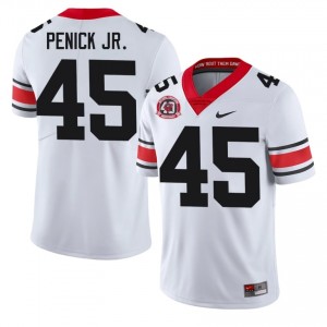 White #45 Terrence Penick Jr. Men Sewn 1980 National Champions 40th Anniversary Jersey | Georgia Bulldogs Authentic High School Football Edition 30020227