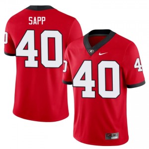 Red #40 Theron Sapp Men Embroidery Jersey | Georgia Bulldogs Premium College Football Edition 28490685