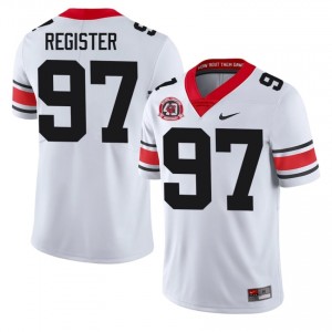 White #97 Wade Register Men Embroidery 1980 National Champions 40th Anniversary Jersey | Georgia Bulldogs Fresh High School Football Edition 25003624